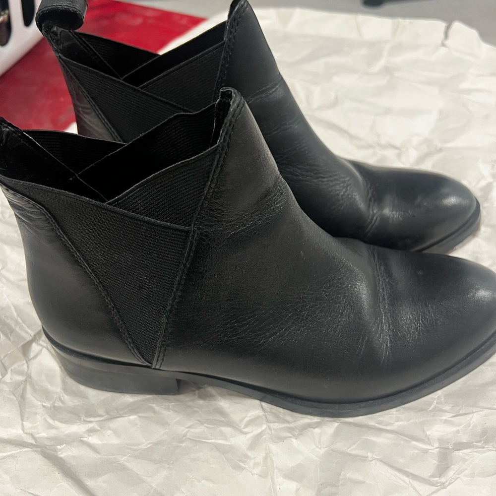 Aldo Black Leather Ankle Booties